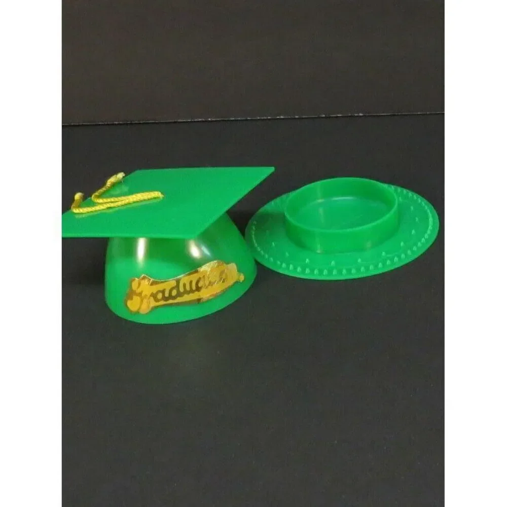 Graduation Cap Hat Cap Topper Tassel Cake Decoration Green HS College Lot of 11